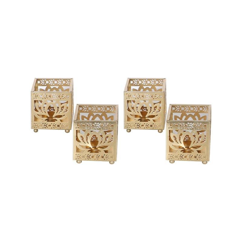 Ambuja Ethched Tealight Candle Holder - Set Of Four media 3