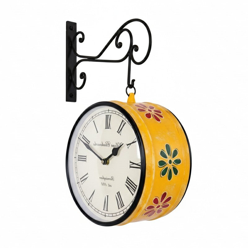 Solar Seconds Hand-Painted Iron Wall Clock media 6