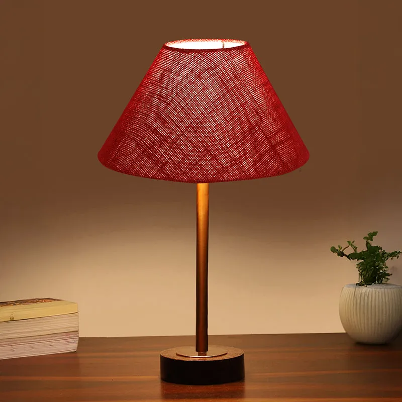 Sienna II Rodin Wooden Table Lamp - Maroon,Copper,Brown media 1