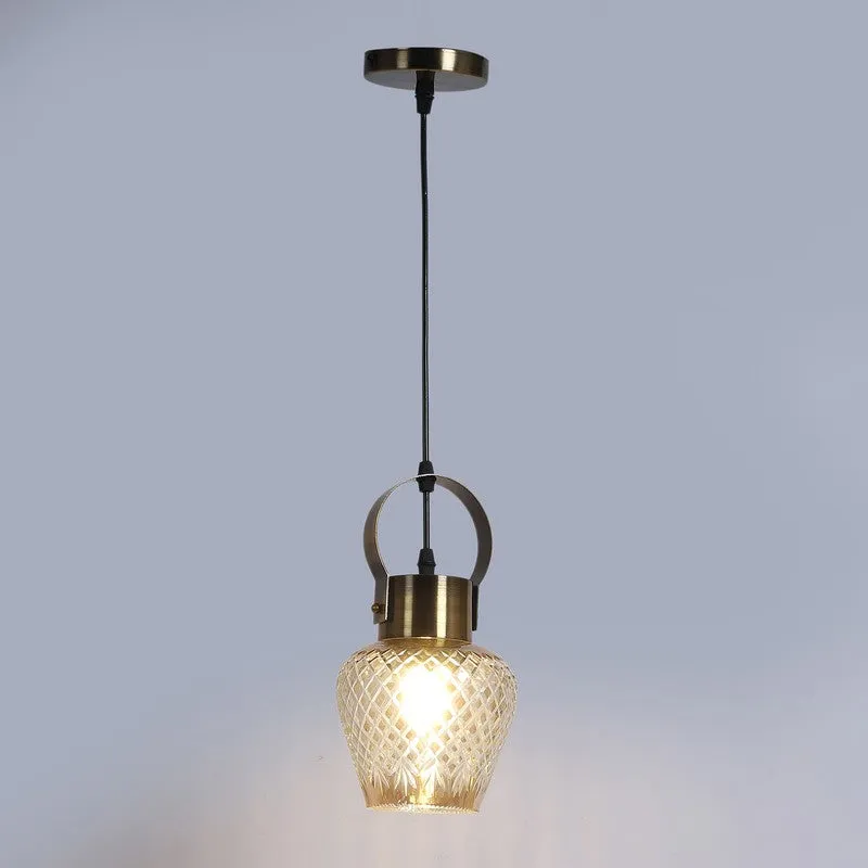 Antiqued Hoop Glass Ceiling Lamp media 6