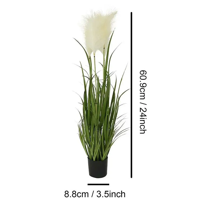 Infinita Artificial Grass Plant With Black Plastic Pot - 2 ft media 7
