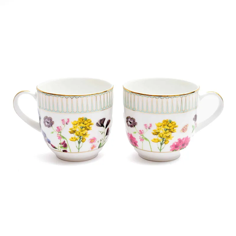 Basant 24k Gold Brushed Porcelain Coffee Mug (280 mL Each) - Set of Four media 4