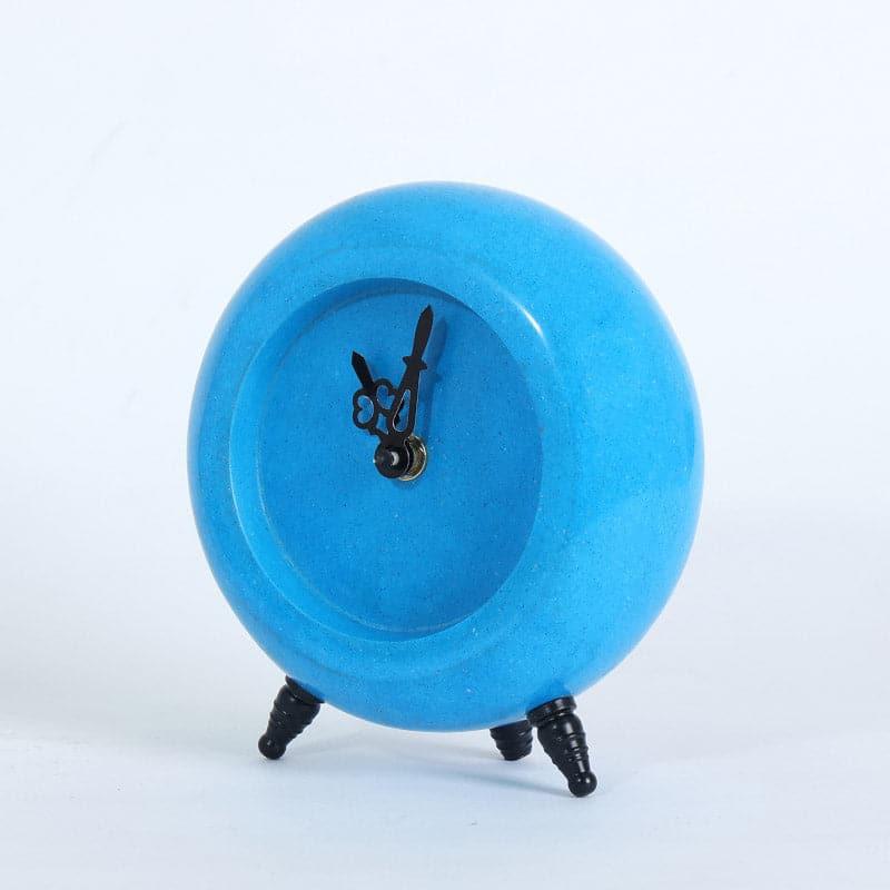 Tisora Hand Crafted Marble Table Clock - Blue media 5