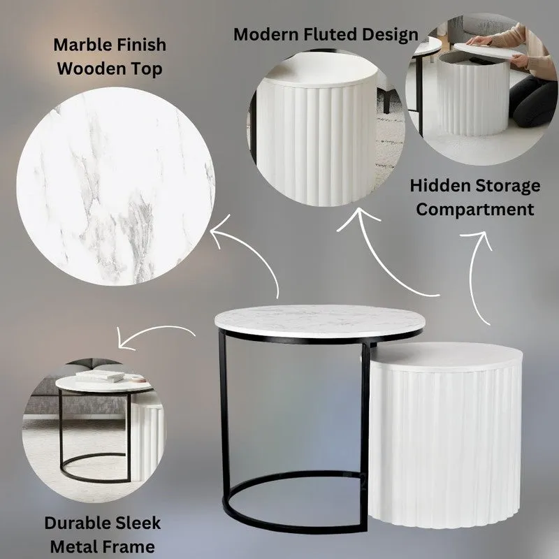 Elvora Center Table (White & Black) - Set Of Two media 7