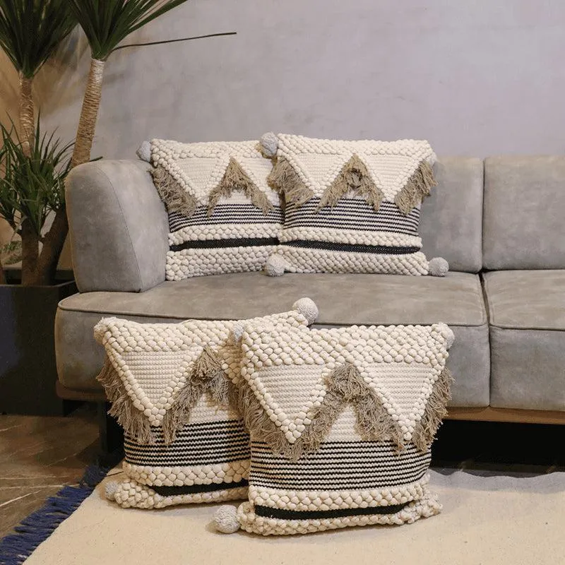 Wild Weave Tufted Cotton Cushion Cover - Set Of Four media 1