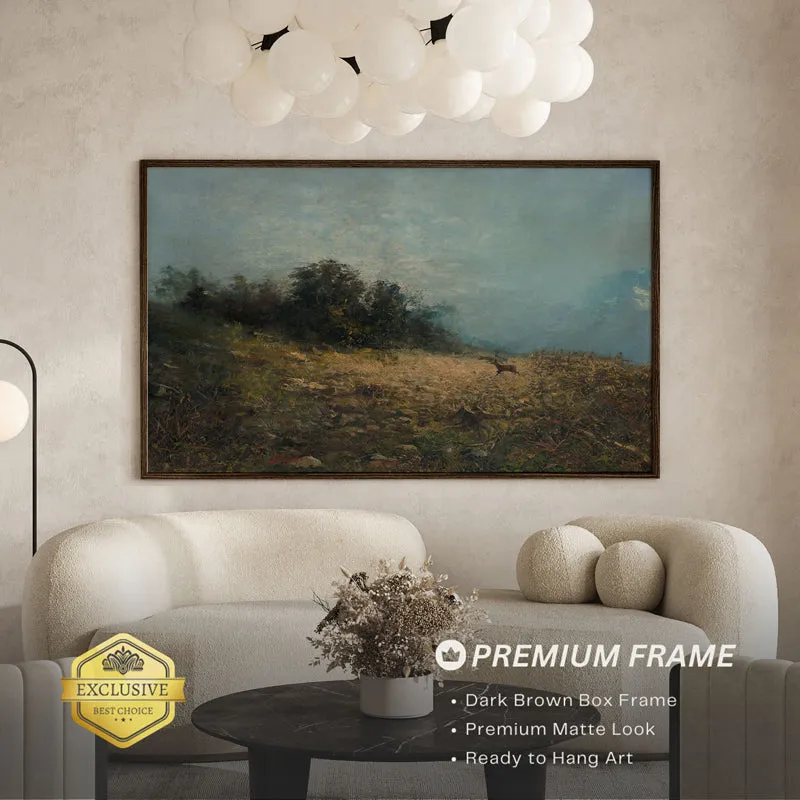 Painted Meadow Wood Wall Art With Frame - Black media 3