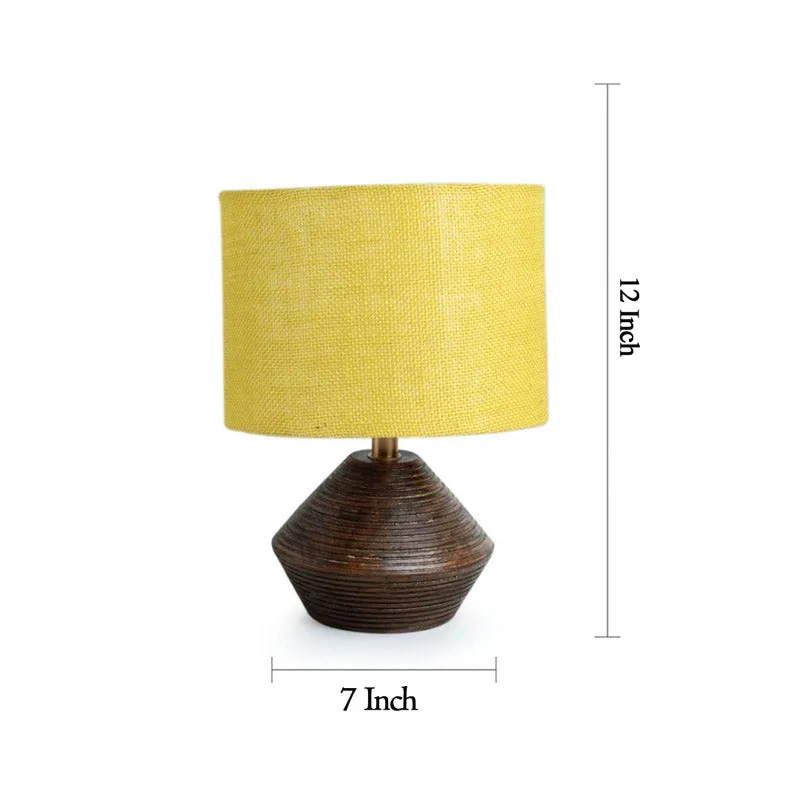 Yami Wooden Table Lamp With Jute Shade - Yellow,Brown media 7