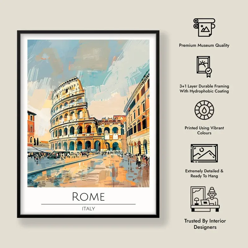 Vintage Coliseum Framed Canvas Wall Painting media 8