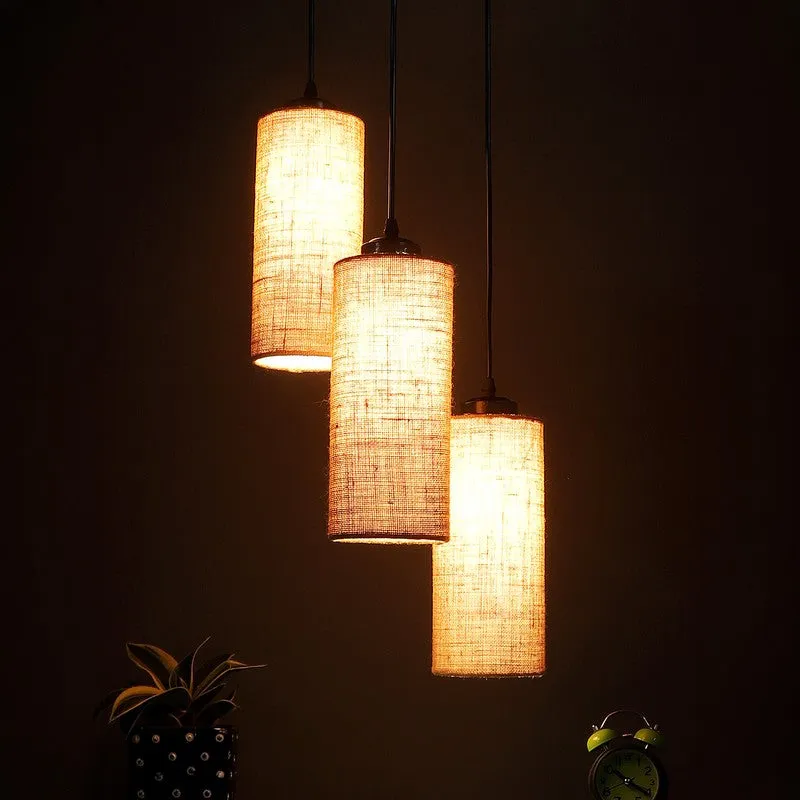 Cylentra Triple Metal Ceiling Lamp - Beige media 2