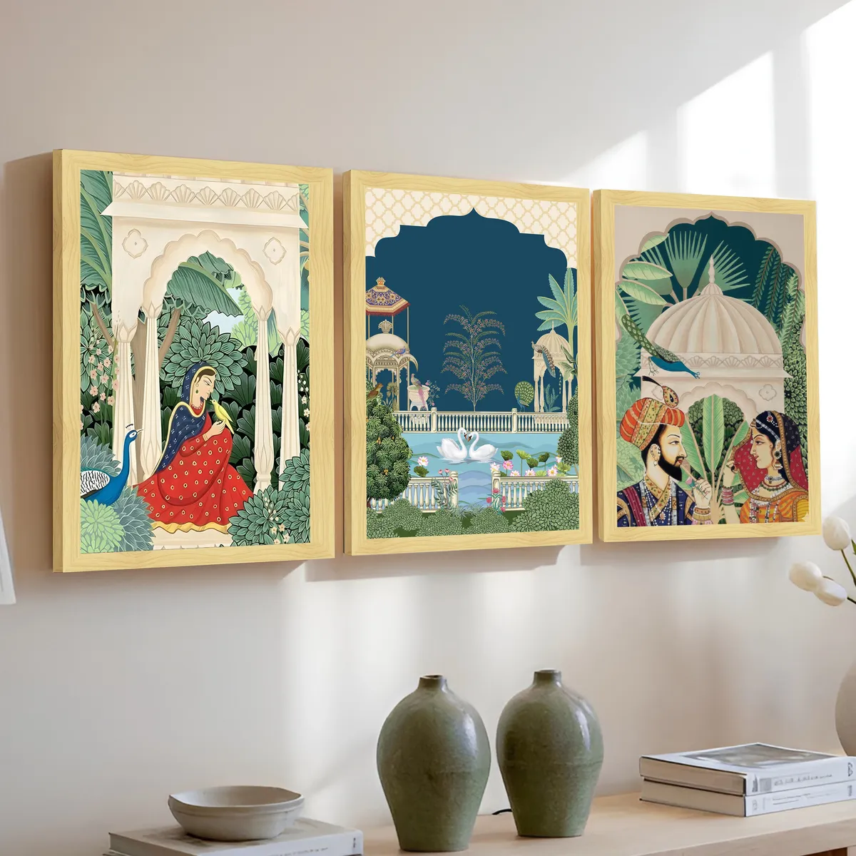 Royal Mughal Garden Wall Art Collection - Set Of Three media 3