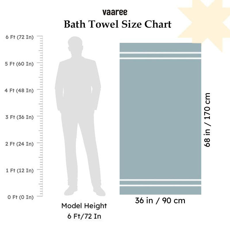 Rodgo Bath Towel (Blue & Yellow) - Set Of Two media 6