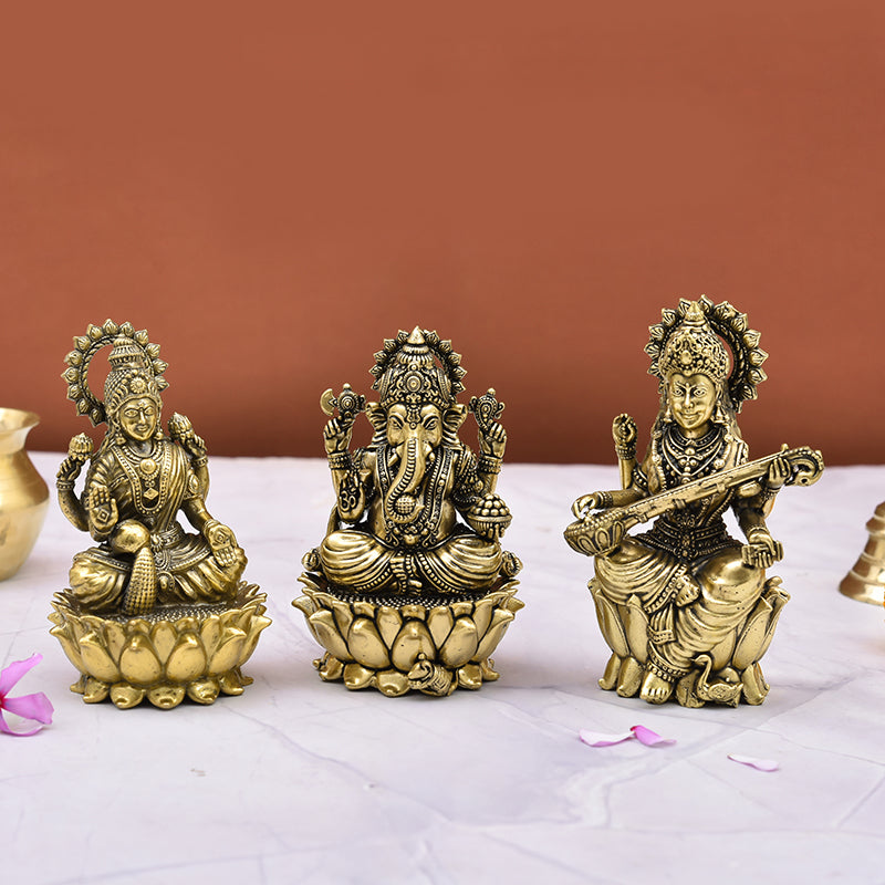 Divine Trio II Brass Idol - Set Of Three