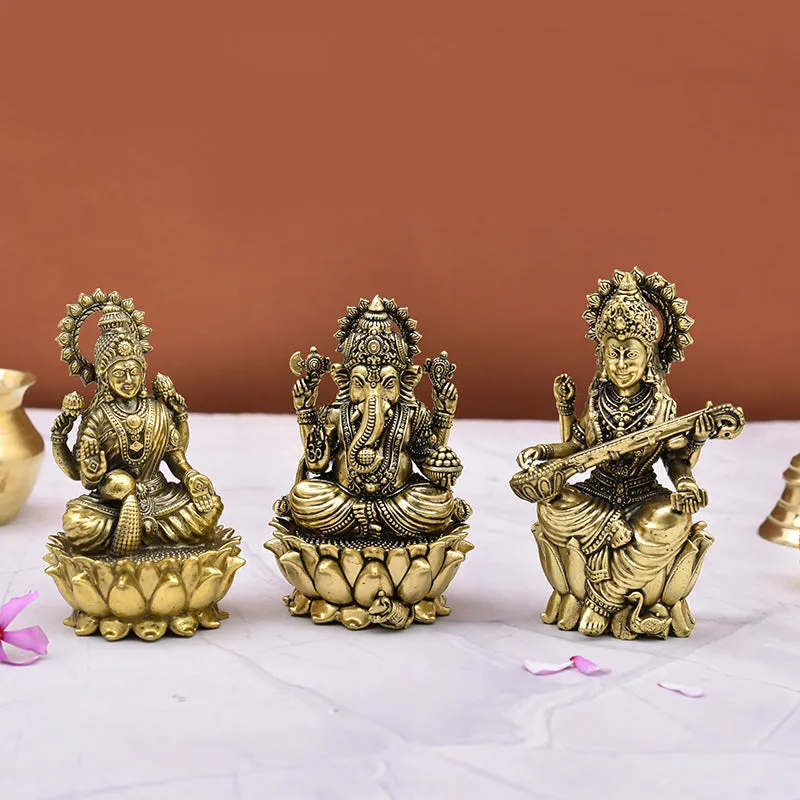 Divine Trio II Brass Idol - Set Of Three media 1