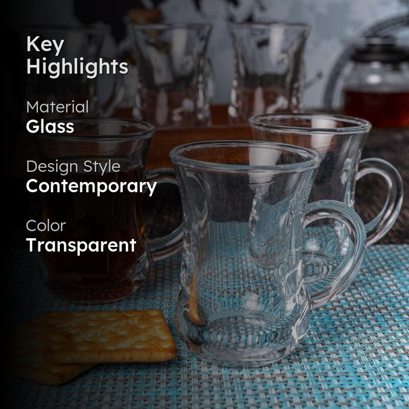 Revatilize Glass Tea Cup (135 mL Each)  -  Set of Six media 2