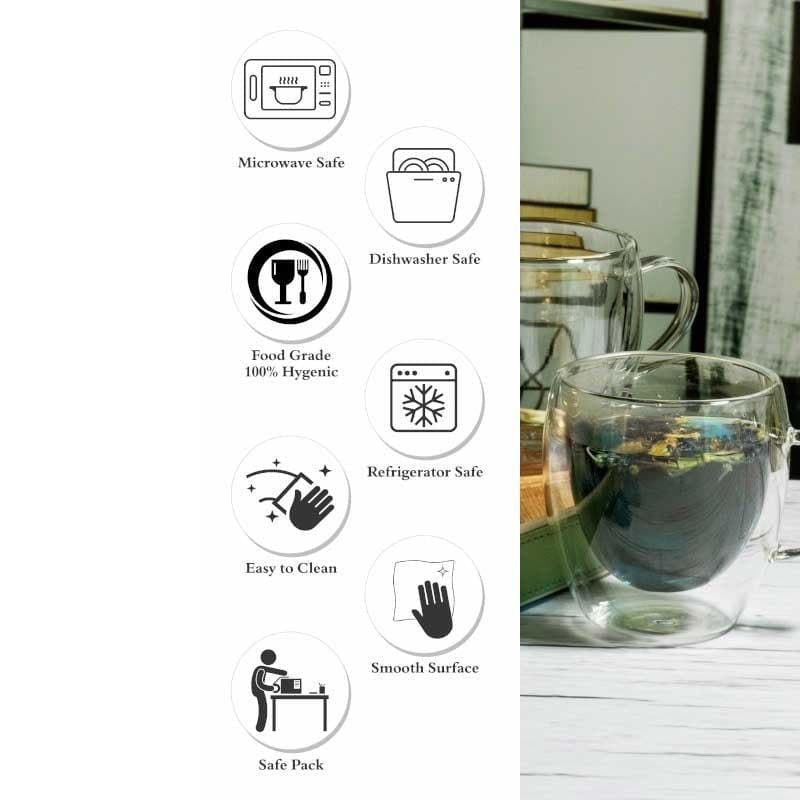Cooltrex Glass Tea Cup (250 mL Each)  -  Set of Two media 6