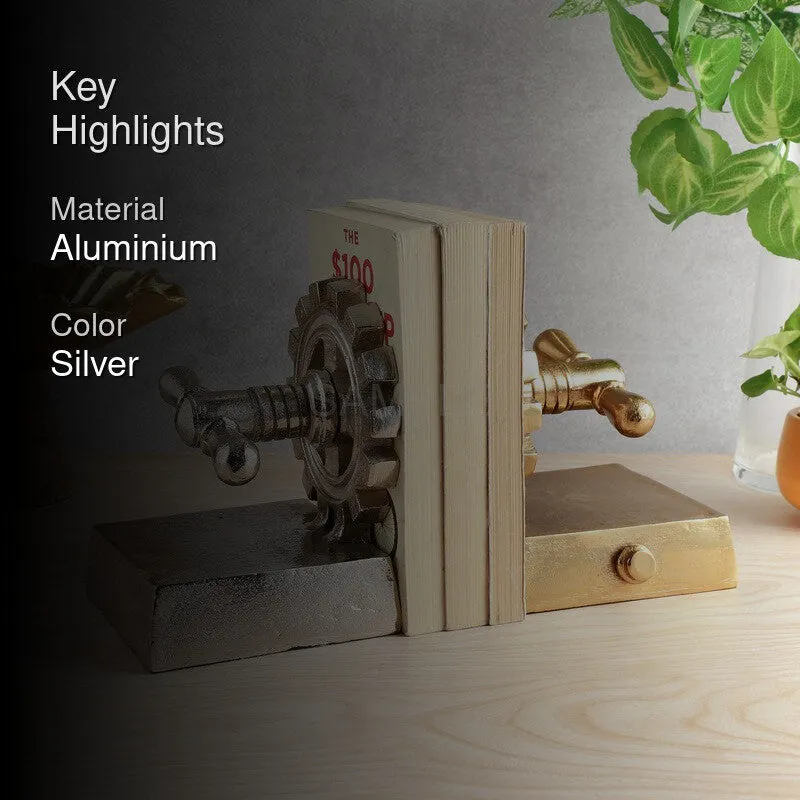 The Gearlock Bookend (Gold & Silver) - Set Of Two media 2