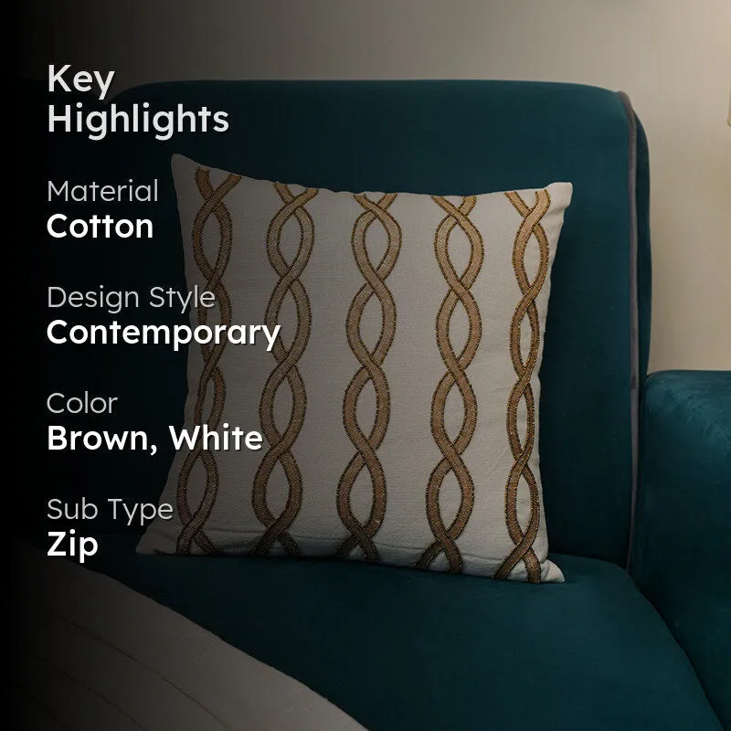 Verde Loop Embroidered Cushion Cover media 2