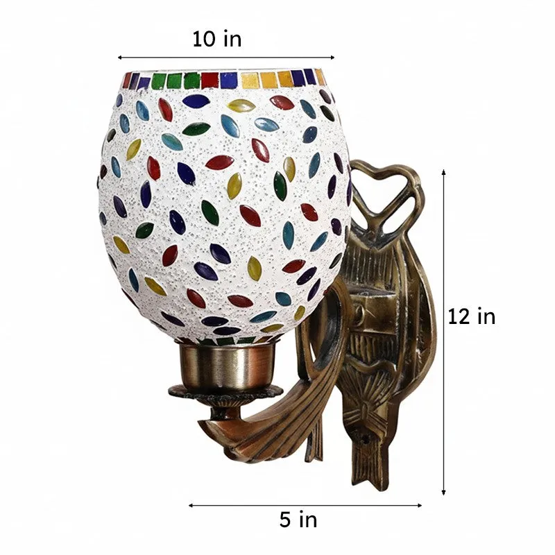 Aajwa Love Gleam Mosaic Glass & Metal Wall Lamp media 7