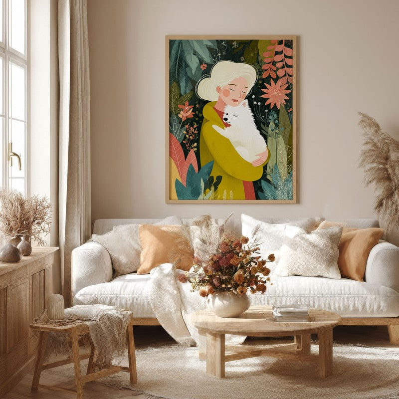 Elowyn Canvas Wall Painting With Brown Frame