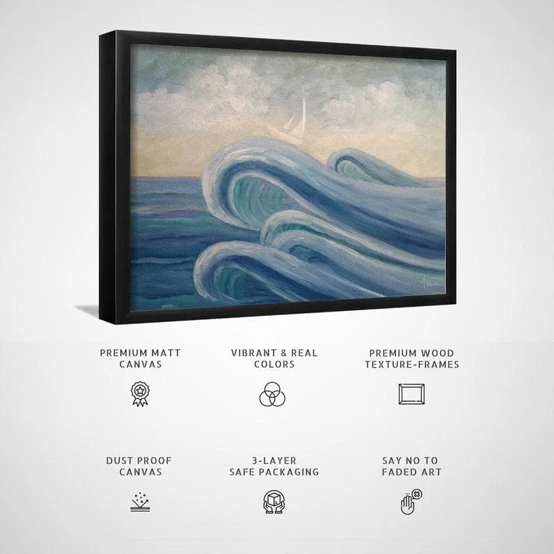 Crowning The Waves Canvas Wall Painting - Black Frame media 5