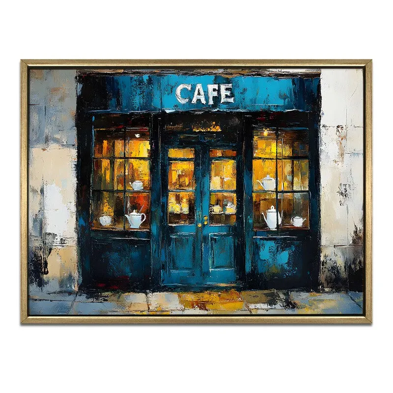 Window Cafe Canvas Wall Painting With Frame media 3
