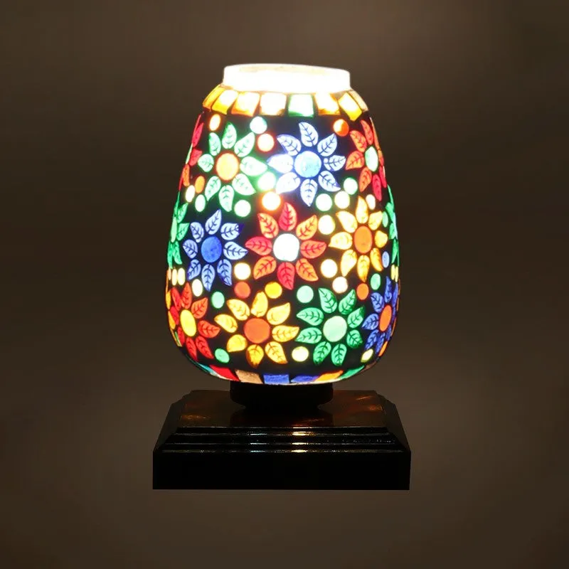 Levana Glass Table Lamp With Wooden Base - Multicolor media 7