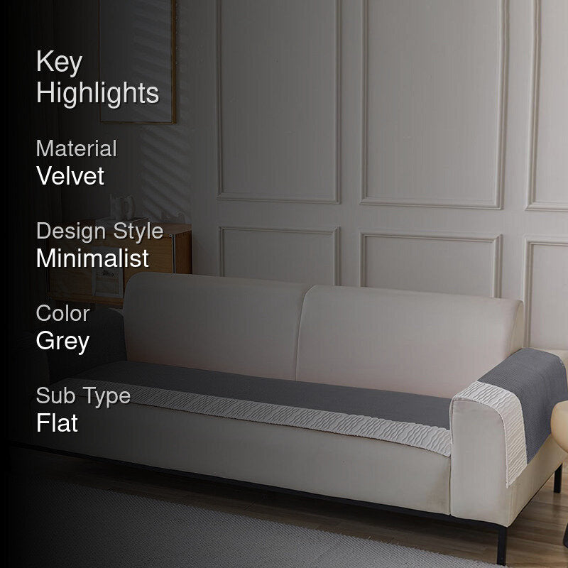 Blanco Textured Velvet Sofa Mat - Grey media 2