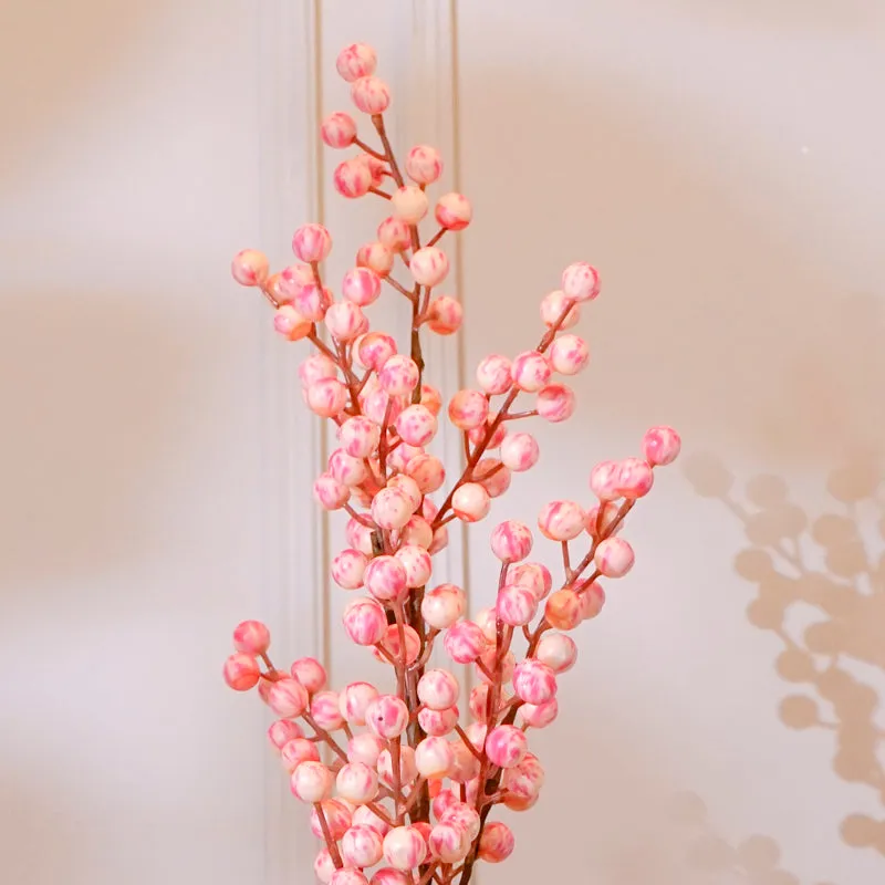 Faux Cherry Blossom Plastic Artificial Flower Stick (Pink) - 32 CM media 4