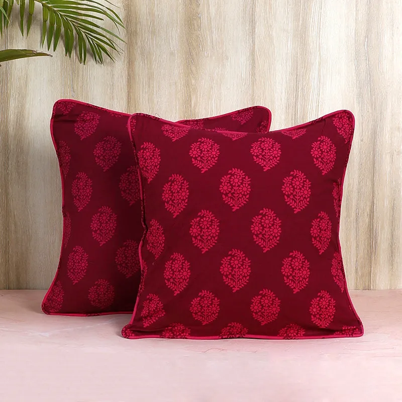 Swayam Asteri Printed Cotton Cushion Cover - Set of Two - 2