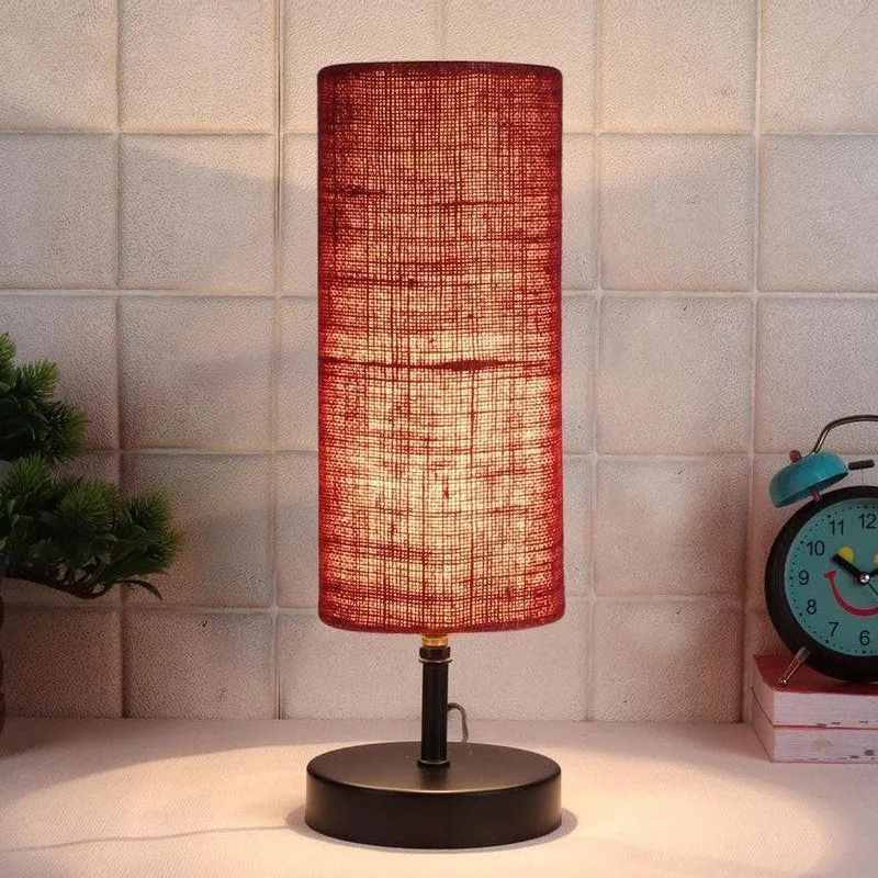 Mini Magic Jute Table Lamp - Red,Black media 1