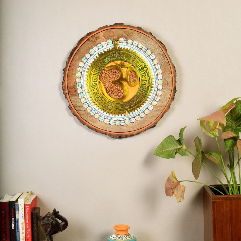 Omm Mandala Round Mango Wood Wall Accent