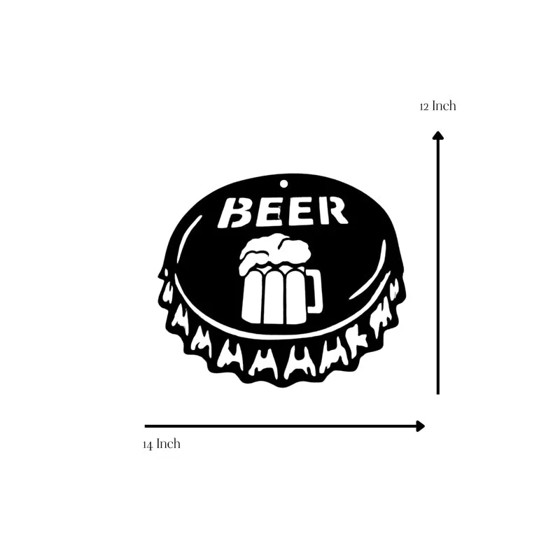 Beer Cap Noir Iron Wall Accent media 5
