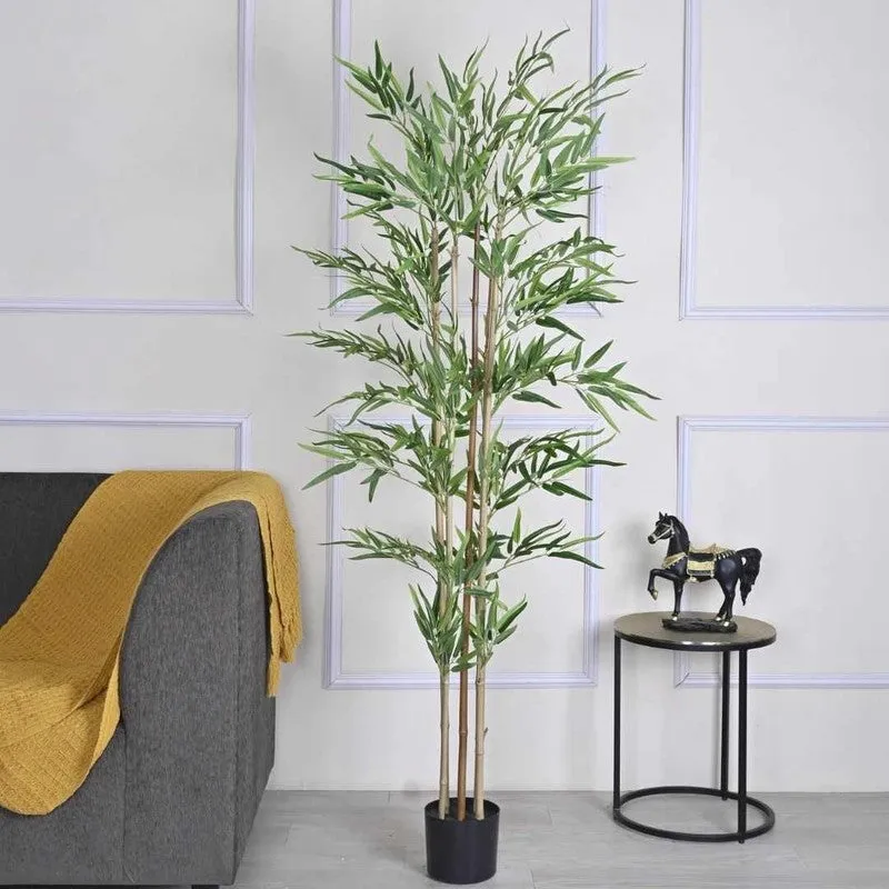 Botanith Artificial Bamboo Plant With Black Fiber Pot - 5.9 Feet media 3