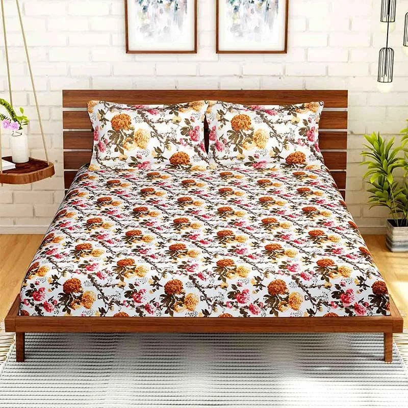 Flowery Fields Bedsheet - Yellow media 5