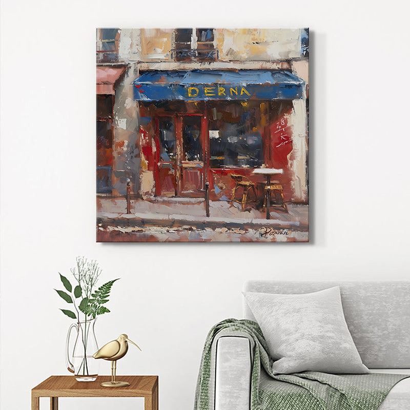 Cafe Street Scene Wall Painting