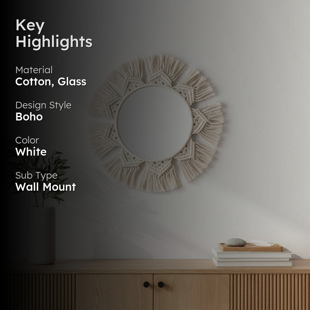 Floro Macrame Wall Mirror media 3