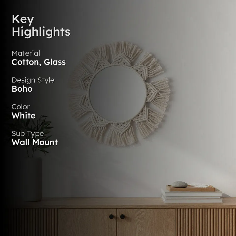 Floro Macrame Wall Mirror media 3