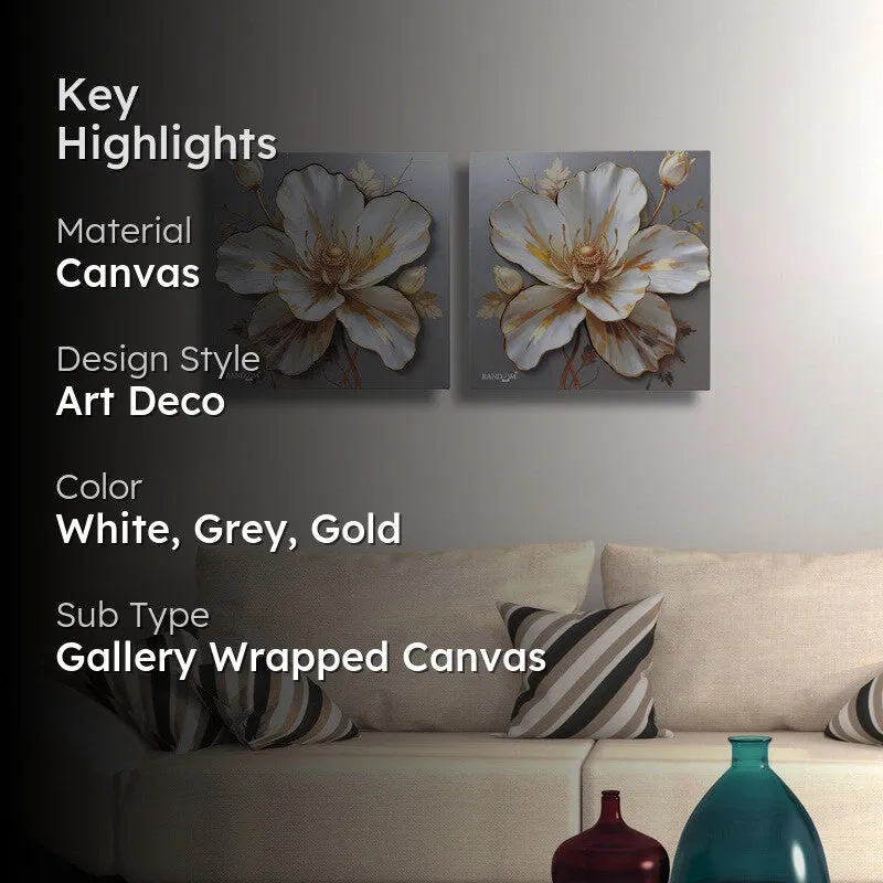 Floral Royale Canvas 3D Wall Art - Set Of Two media 2