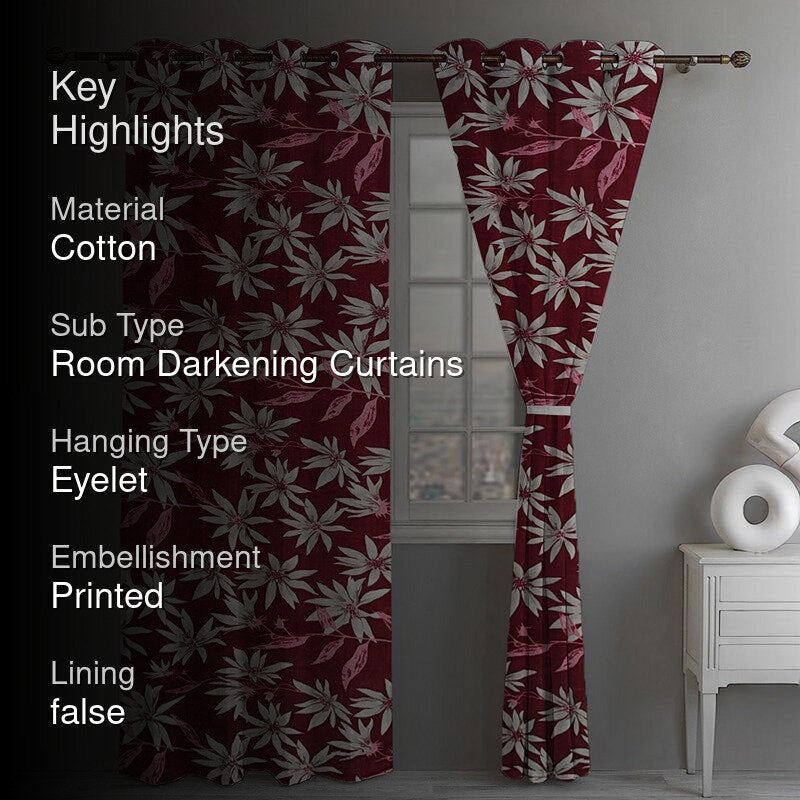 Leaf Cluster Room Darkening Curtain - Set Of Two media 2