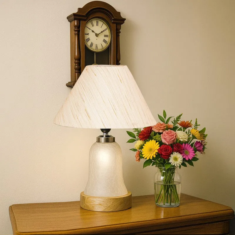 Zoravelle Wooden Table Lamp - Ivory,Brown media 4