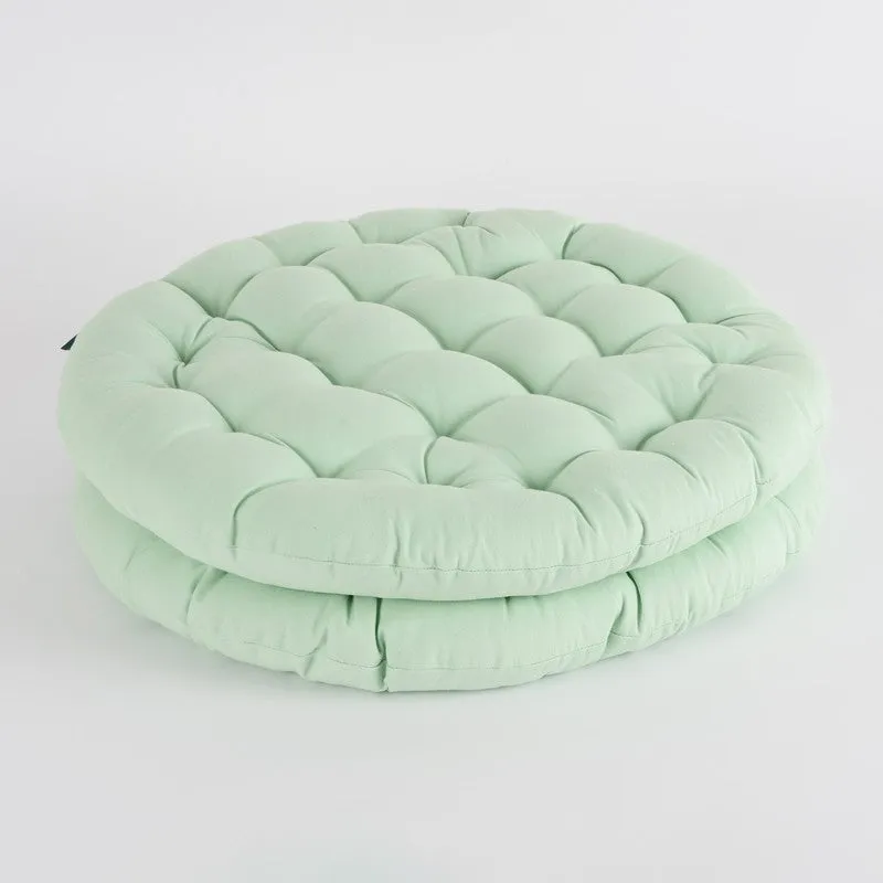 Fluffpod Solid Cotton Floor Cushion (Sage Green) - Set Of Two media 2