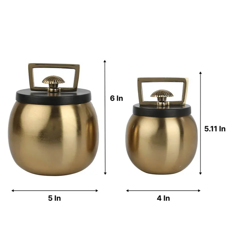 Jarrah Storage Jar (Gold) - Set Of Two media 6