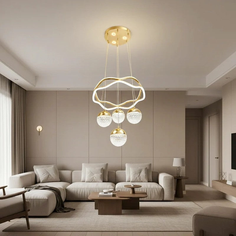 Golden Orbit Acrylic Ceiling Lamp media 3