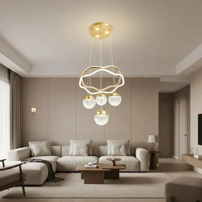 Golden Orbit Acrylic Ceiling Lamp media 3