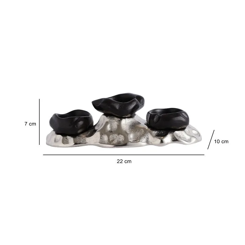 Regal Lotus Candle Holder - Black media 7