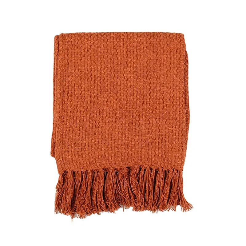 Contemporary Woven Throw  Orange media 4