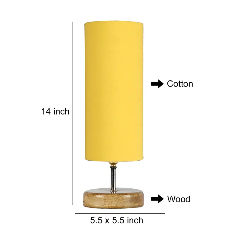 Hisha Wooden Table Lamp - Yellow,Brown media 5