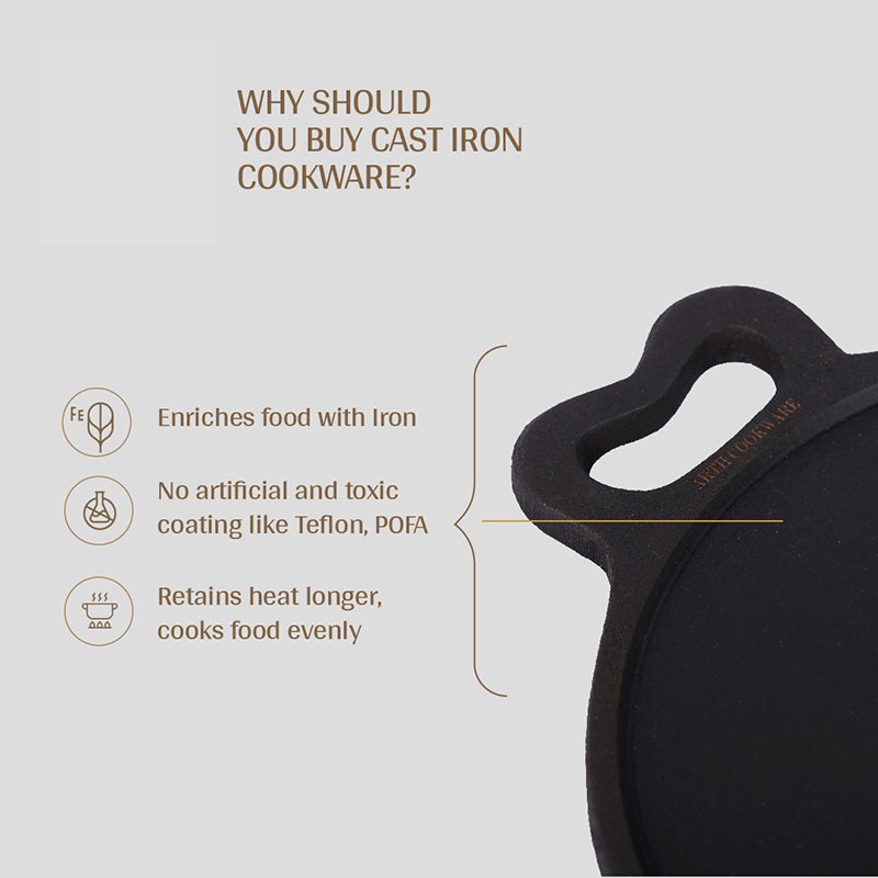Mittir Induction Safe Cast Iron Dosa Tawa - 24 cm media 3