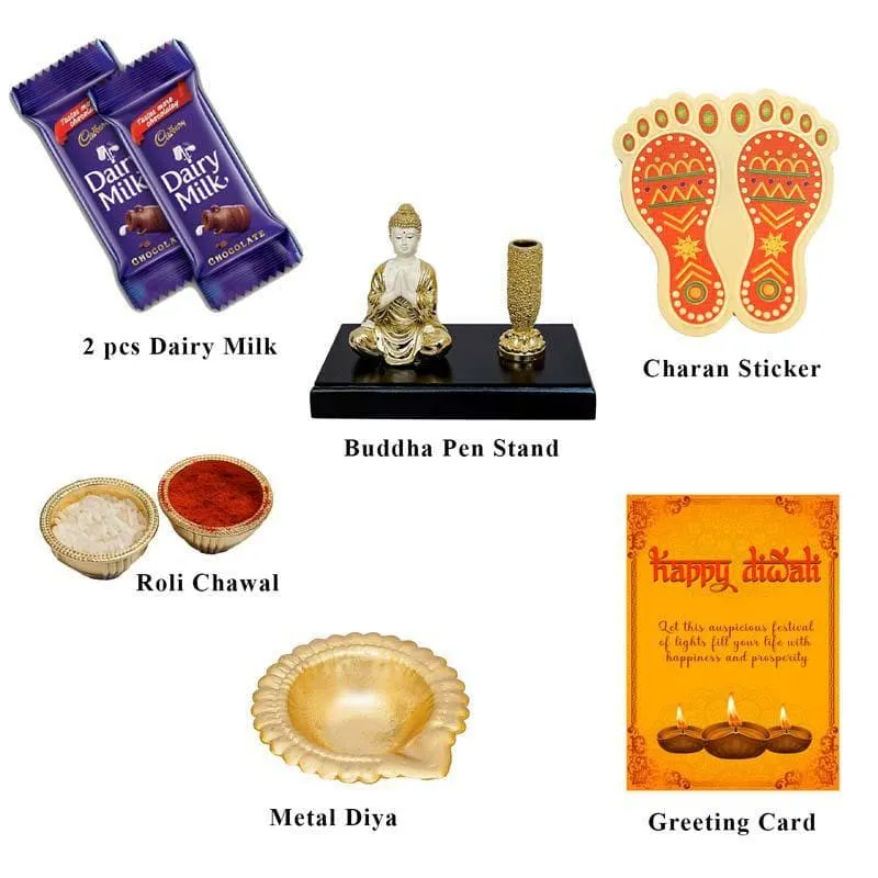 Buddha Penstand Diwali Gift Set media 3