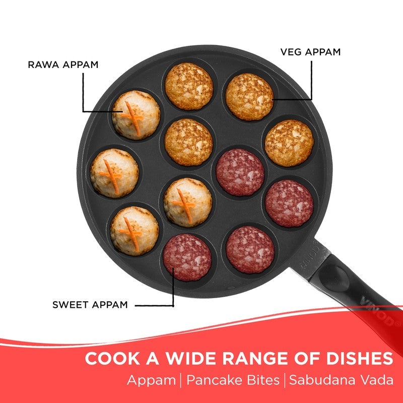 Vinod Raven Non-Stick Paniyaram Pan With Lid - 11 Inches media 7